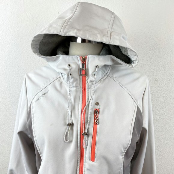 ZERO X POSUR Hooded Jacket Sz Small Light Gray Fleece Lined Outdoor Sports - Picture 5 of 11
